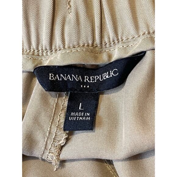 Banana Republic Women’s Jogger Cargo Pants L Tan Tencel Lyocell‎ Pull-On - Picture 5 of 10